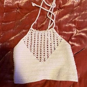 knit tie halter top